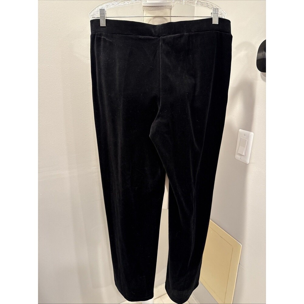 Charter Club Black Velour Track Pants Women's Size Large - Picture 2 of 4